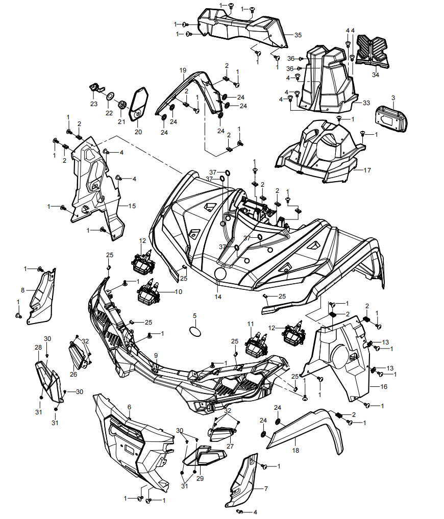 DIAGRAM 2025 AODES FRONT PLASTIC F17