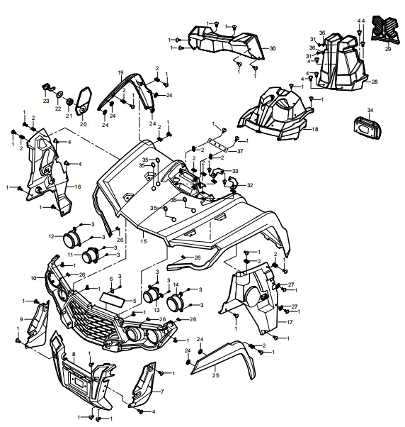 DIAGRAM 2025 AODES FRONT PLASTIC F17