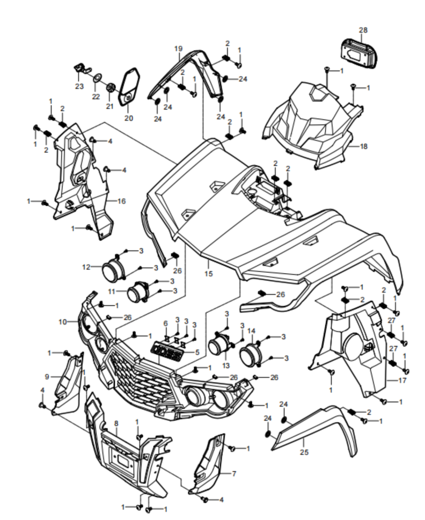 DIAGRAM 2025 AODES FRONT PLASTIC F18