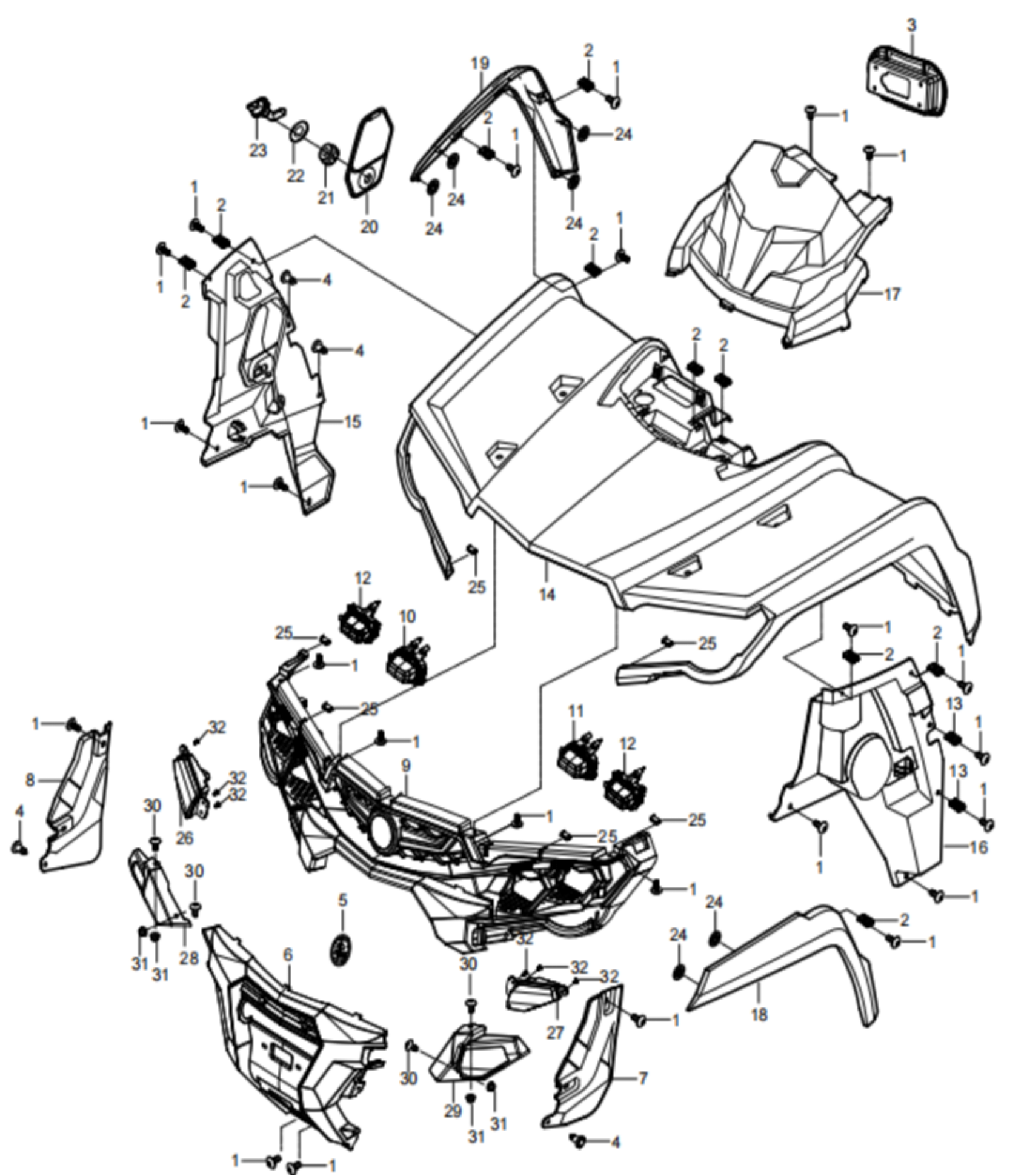 DIAGRAM 2025 AODES FRONT PLASTIC F17