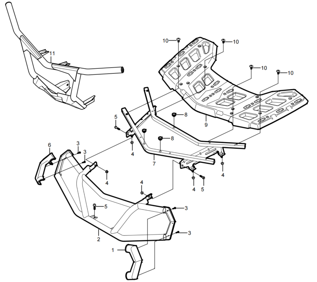 DIAGRAM 2025 AODES FRONT RACKS&FRONT BUMPER F21