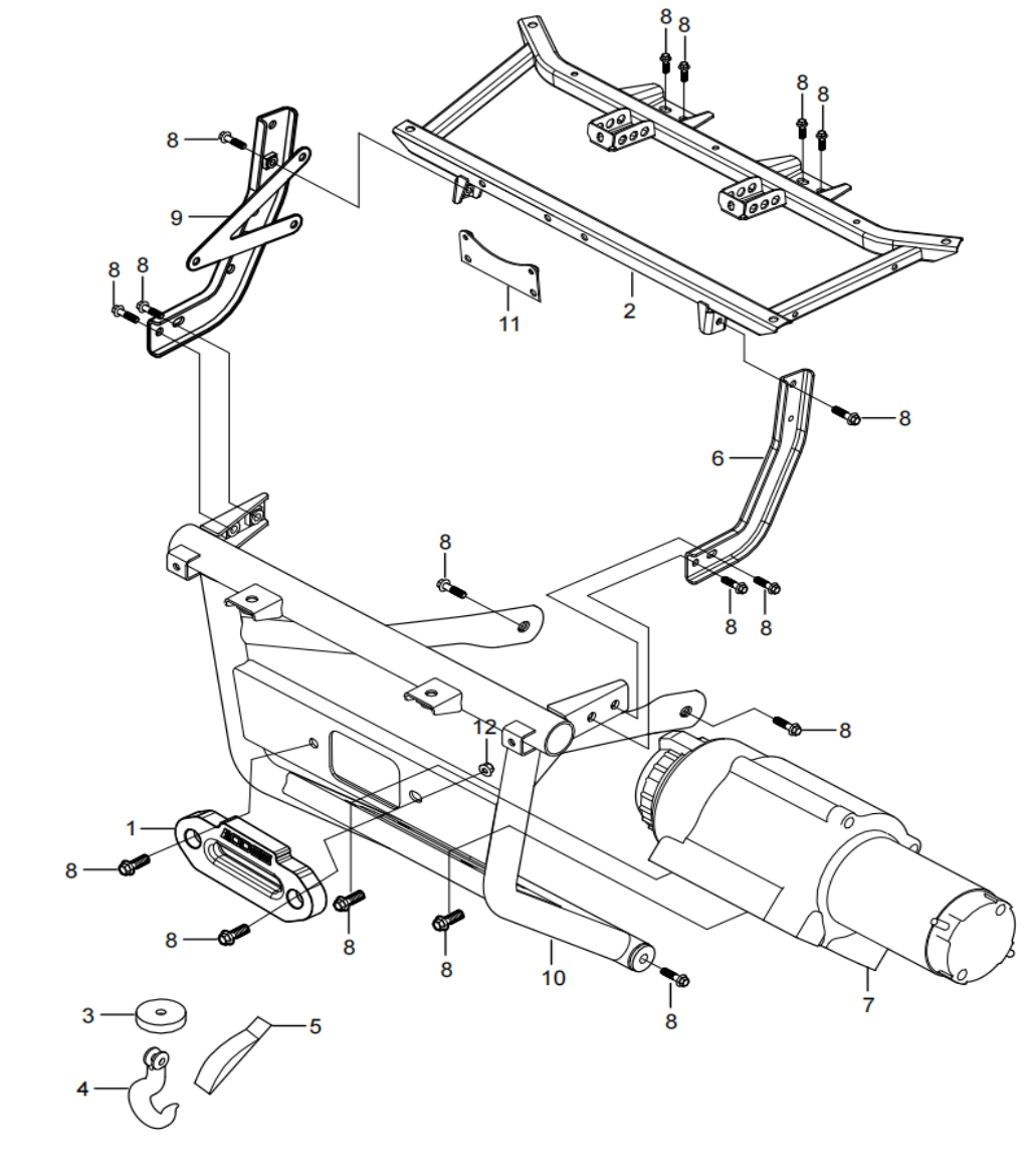 DIAGRAM 2025 AODES FRONT WINCH ASSY (WITH FRONT BUMPER) F23