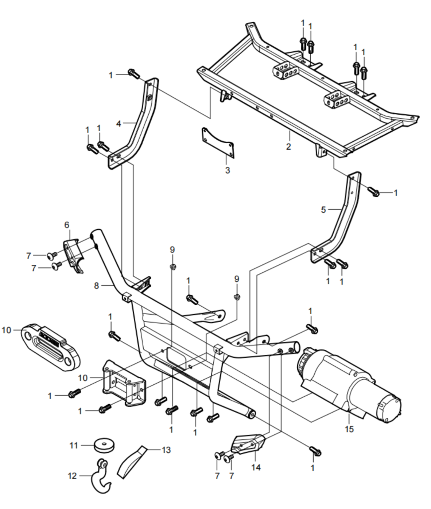 DIAGRAM 2025 AODES FRONT WINCH ASSY (WITH FRONT BUMPER) F23