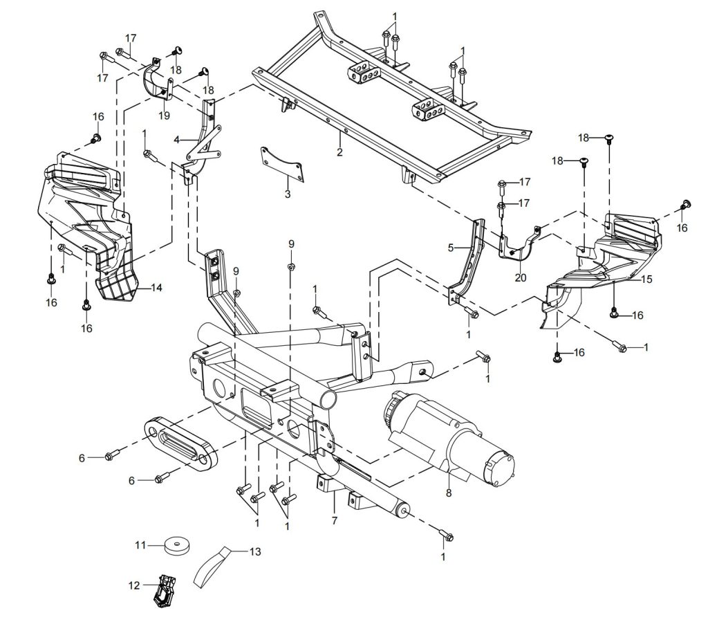 DIAGRAM 2026 AODES FRONT WINCH ASSY (WITH FRONT BUMPER) F23